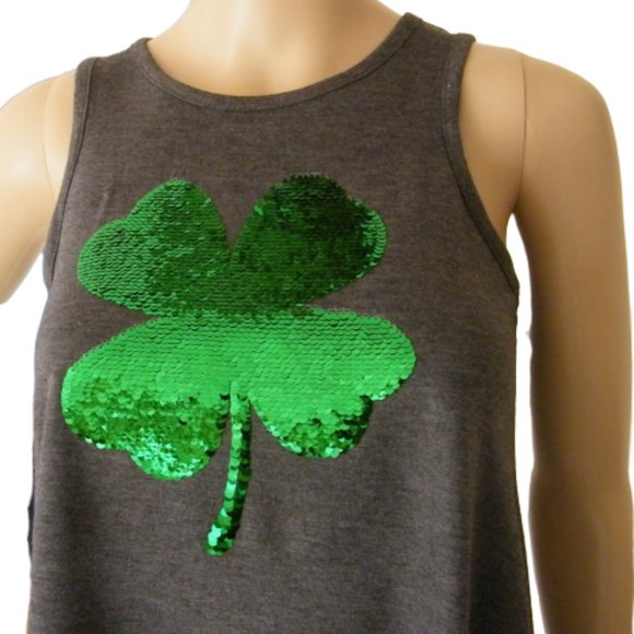 LOL Vintage Top Size M St. Patrick's Tank Sequins - Picture 7 of 9